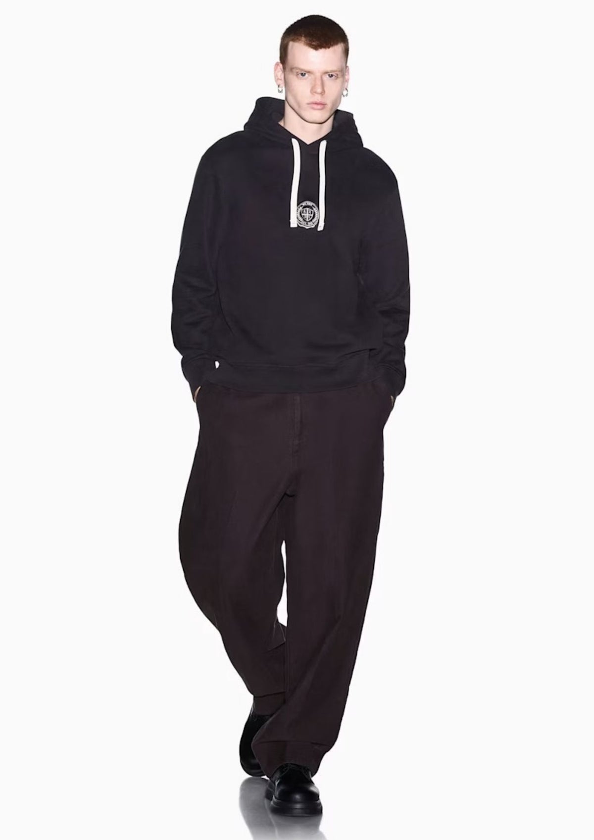 Felpa Crossover in cotone con cappuccio e logo Grigia XM002912 AF26047 U8128 ARMANI EXCHANGE 