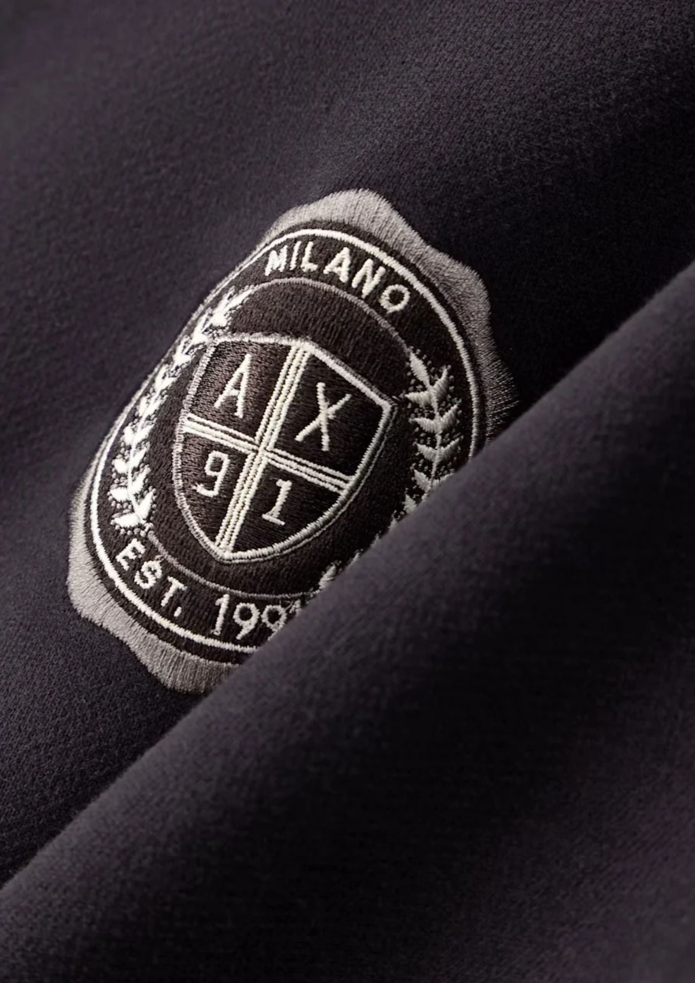 Felpa Crossover in cotone con cappuccio e logo Grigia XM002912 AF26047 U8128 ARMANI EXCHANGE 