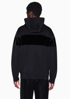 Felpa in modal stretch con cappuccio e banda in velluto Nera XM002923 AF19936 UC001 ARMANI EXCHANGE 