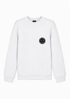 Felpa girocollo in piquet stretch con patch logo circolare Bianca XM002929 AF16222 U0007 ARMANI EXCHANGE 