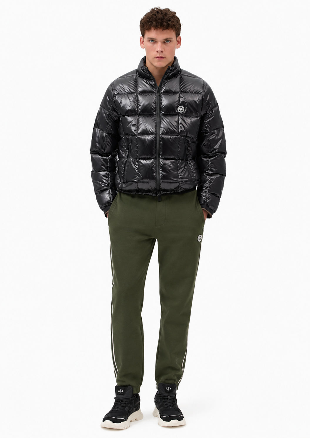 Pantaloni vestibilità regular in jersey di cotone stretch Verde Pet XM002945 AF10818 U8123 ARMANI EXCHANGE 