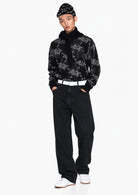 Pullover girocollo con logo all over e bordi a costine Nero XM002992 AF16916 FC357 ARMANI EXCHANGE 