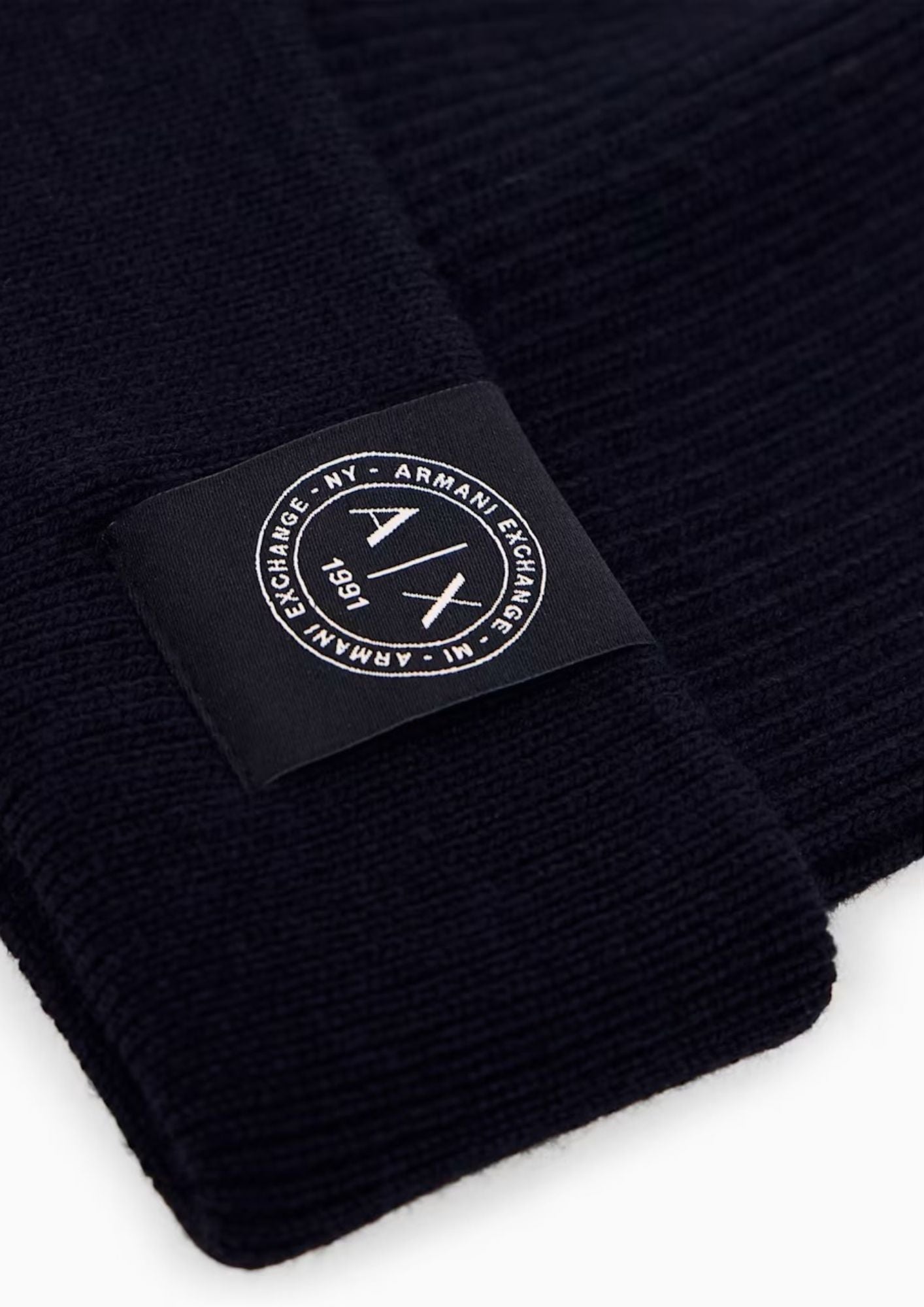 Berretto a coste in misto lana e cotone con risvolto Deep Navy XM003124 AF10348 UB101 ARMANI EXCHANGE 