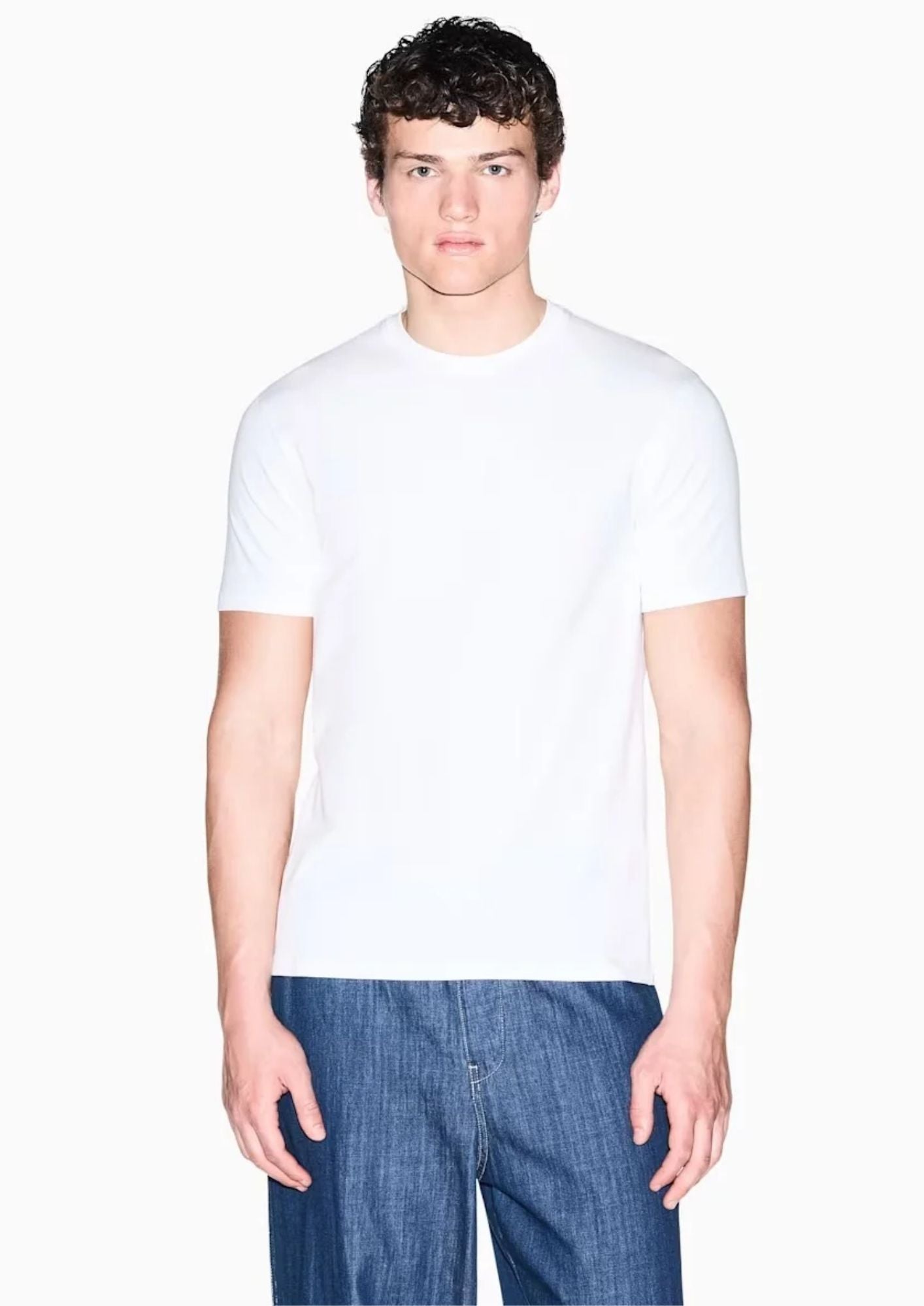 T-shirt a taglio slim in jersey di cotone stretch Bianca XM003141 AF26650 U0009 ARMANI EXCHANGE 