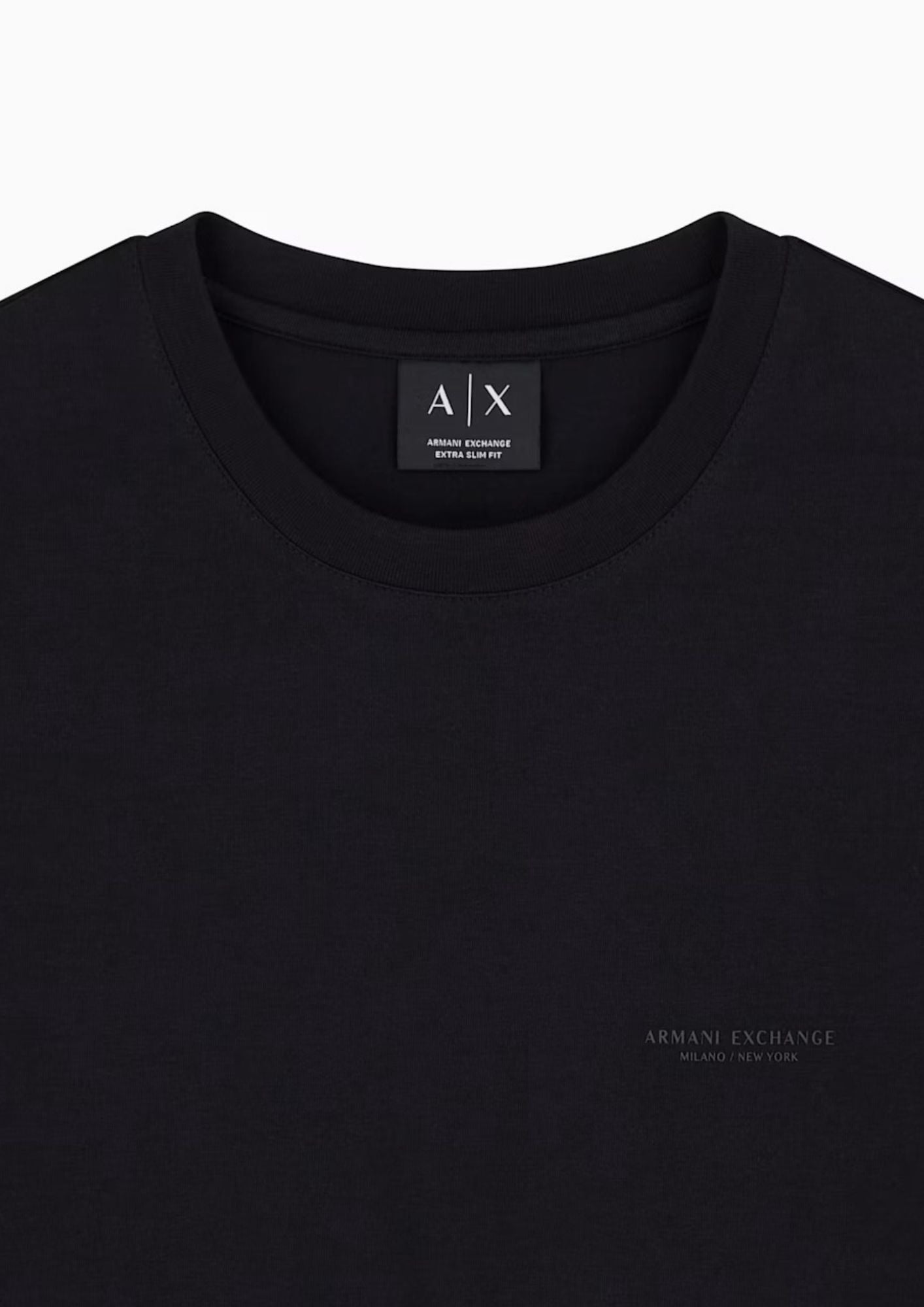 T-shirt a taglio slim in jersey di cotone stretch Nera XM003141 AF26650 UC001 ARMANI EXCHANGE 
