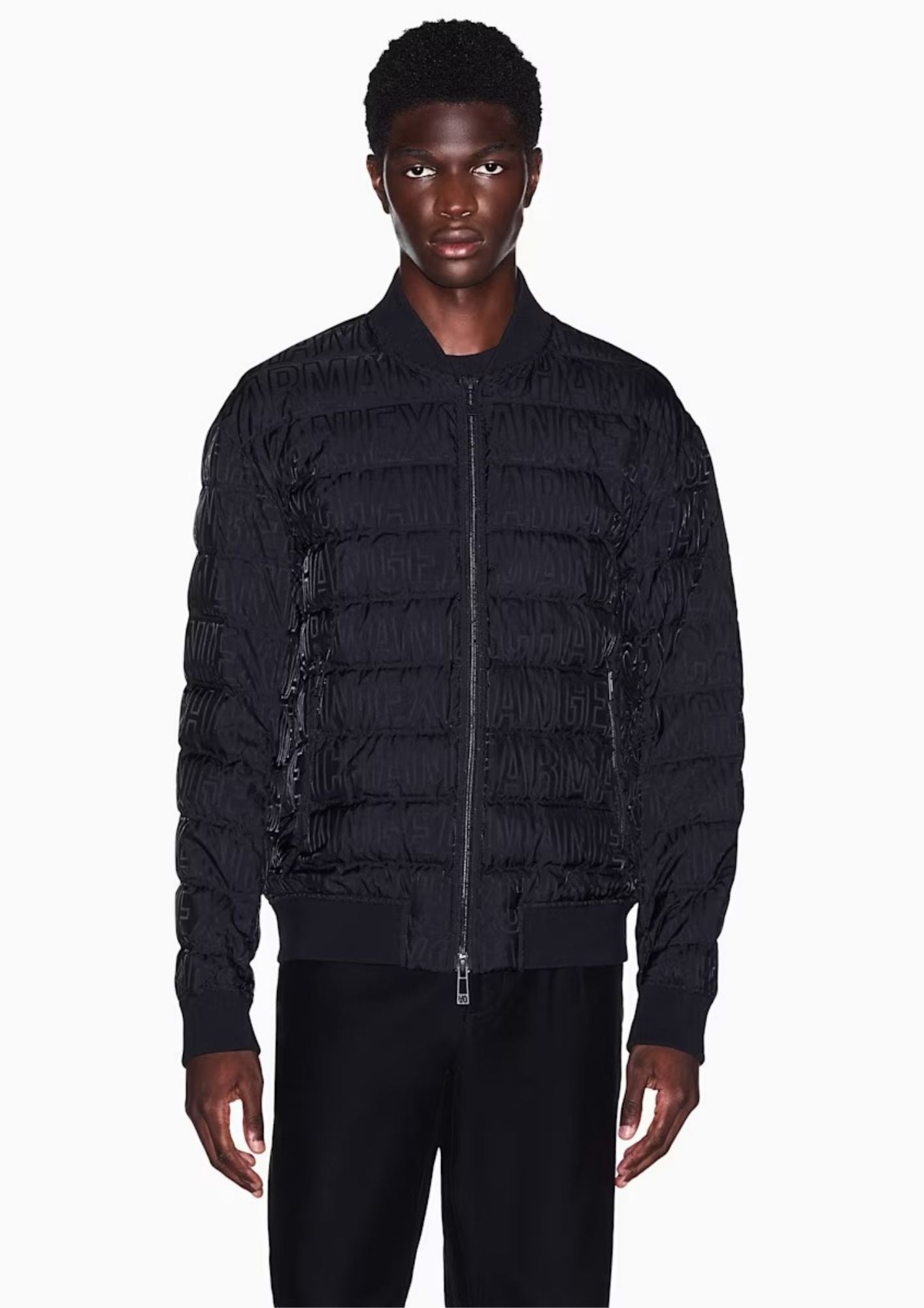 Piumino in nylon jacquard con dettagli in maglia Nero XM003310 AF28563 FC340 ARMANI EXCHANGE 