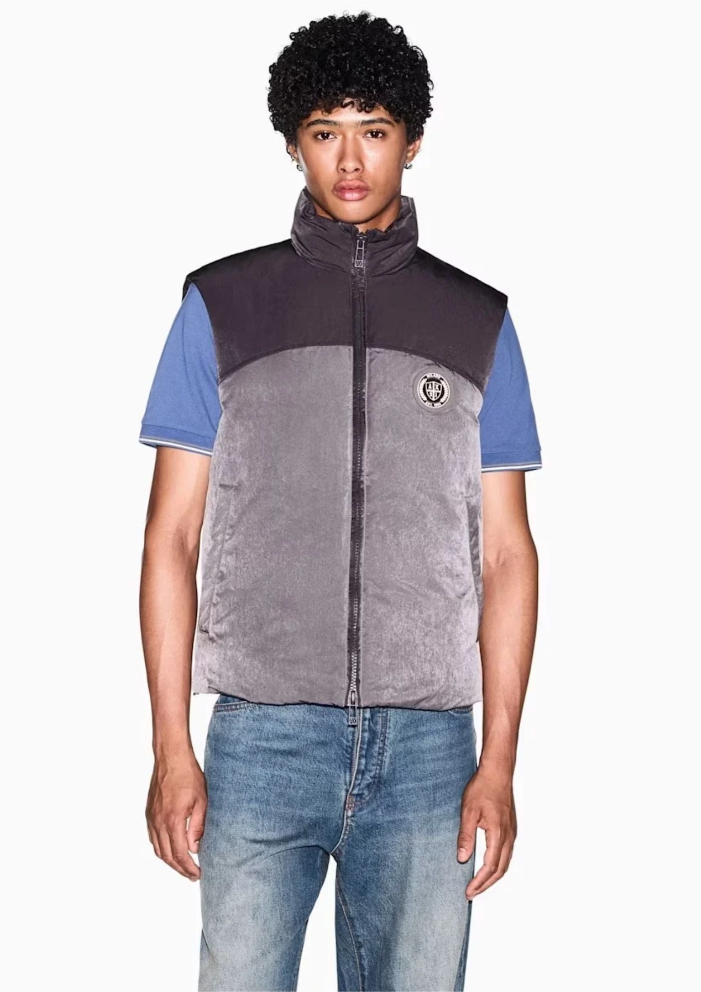 Gilet Crossover con zip e collo alto Grigio e Nero XM003320 AF27108 M8432 ARMANI EXCHANGE 