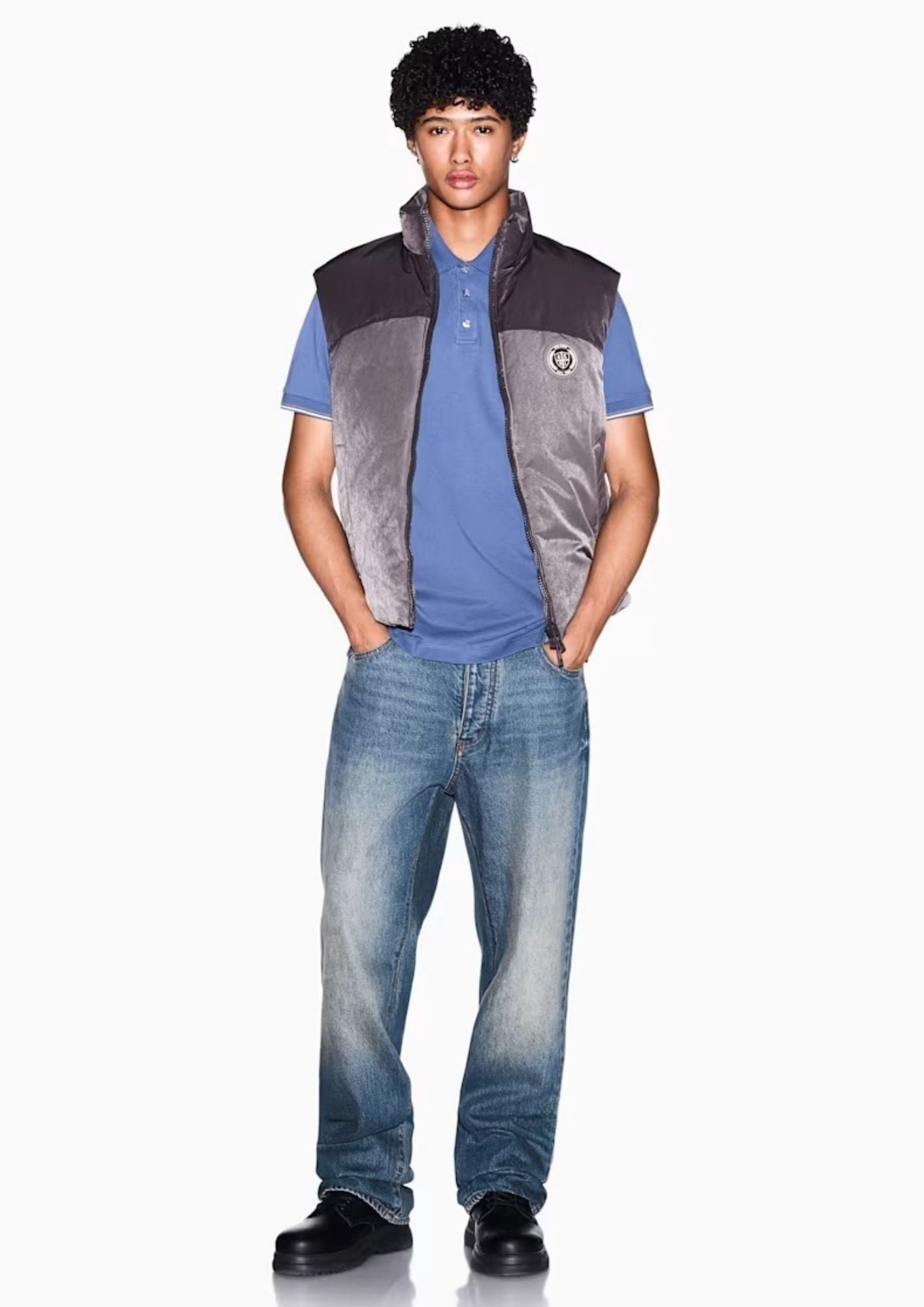 Gilet Crossover con zip e collo alto Grigio e Nero XM003320 AF27108 M8432 ARMANI EXCHANGE 
