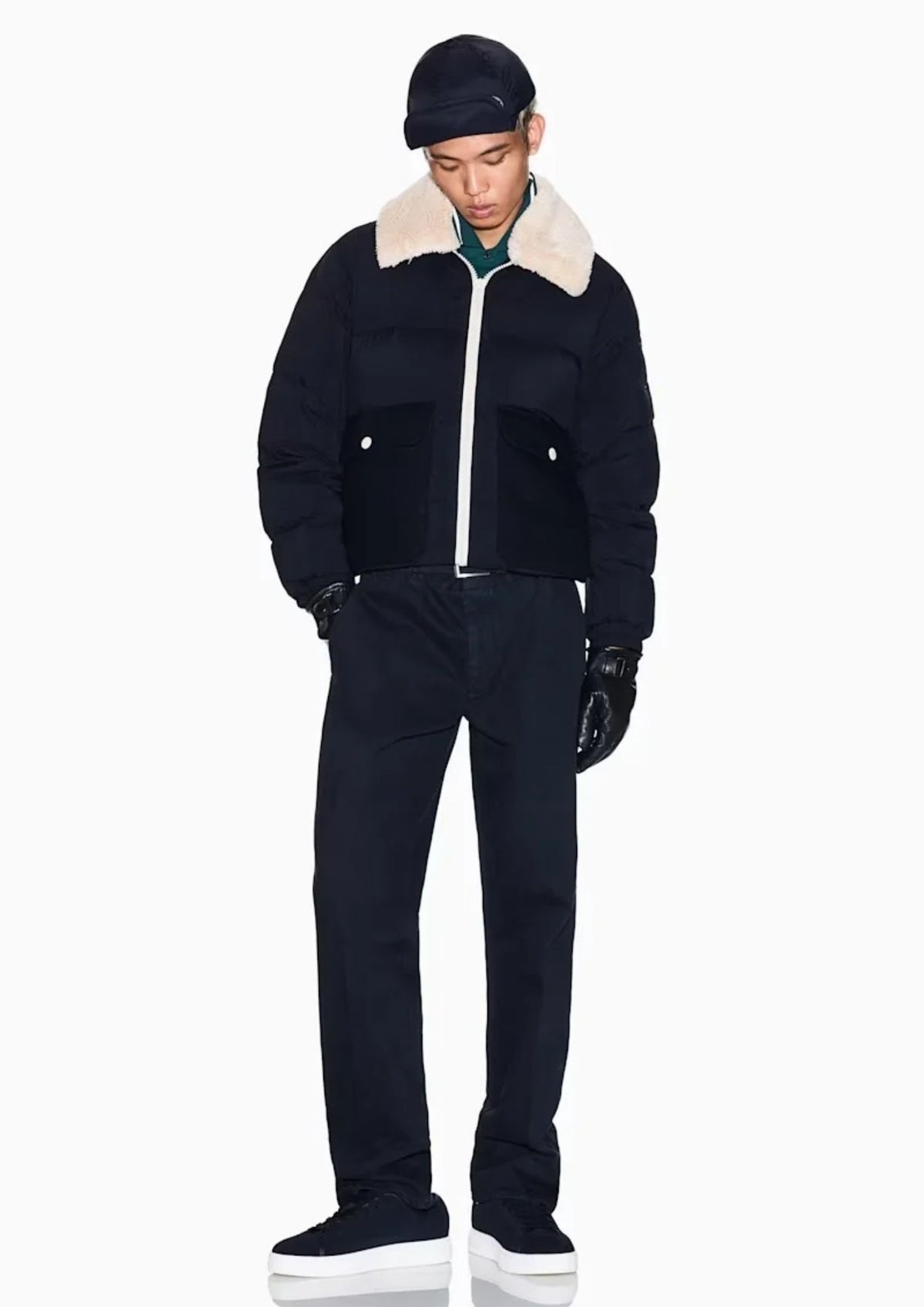 Piumino trapuntato con zip e collo in misto lana Blu Navy XM003325 AF27210 UB101 ARMANI EXCHANGE 
