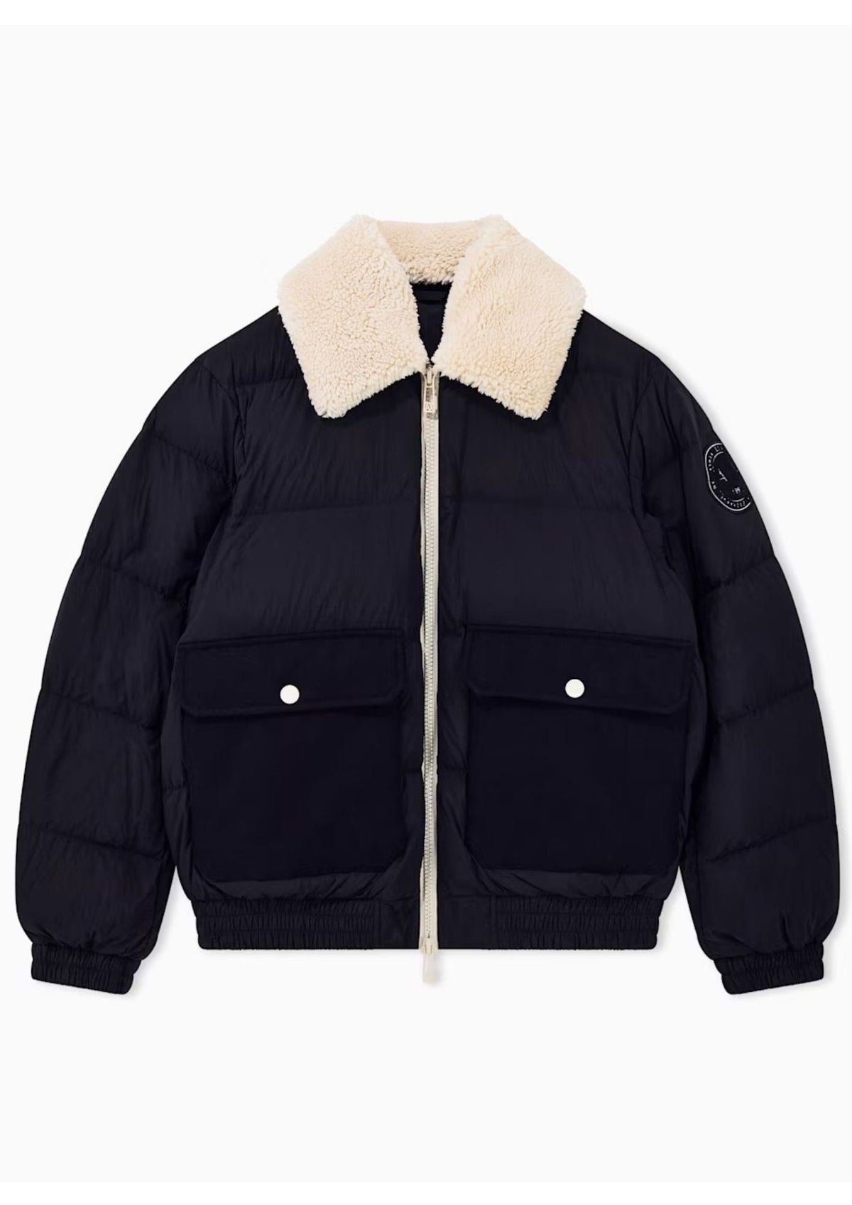 Piumino trapuntato con zip e collo in misto lana Blu Navy XM003325 AF27210 UB101 ARMANI EXCHANGE 