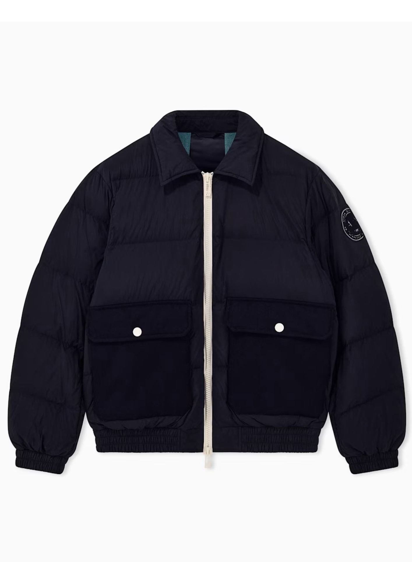 Piumino trapuntato con zip e collo in misto lana Blu Navy XM003325 AF27210 UB101 ARMANI EXCHANGE 