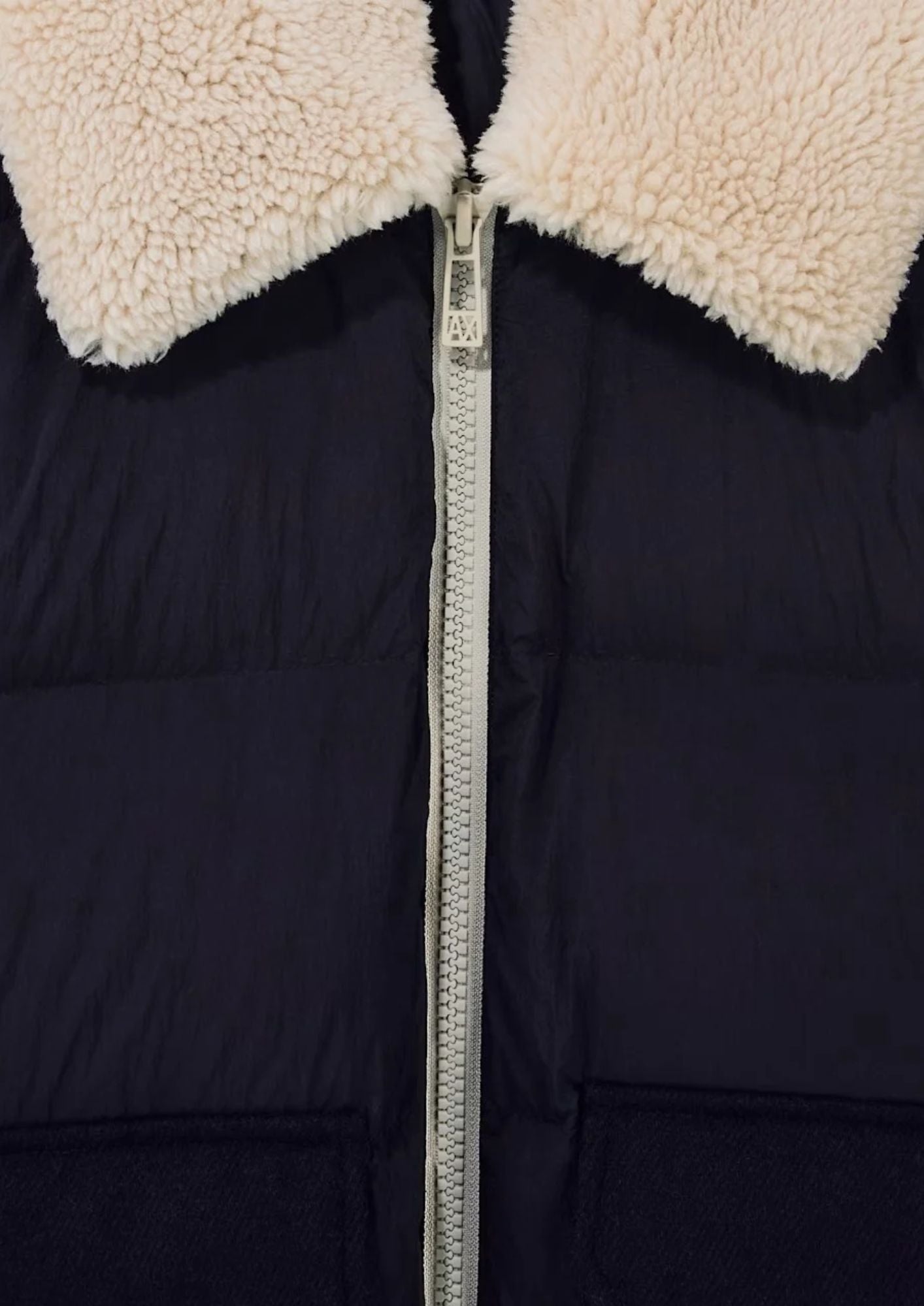 Piumino trapuntato con zip e collo in misto lana Blu Navy XM003325 AF27210 UB101 ARMANI EXCHANGE 