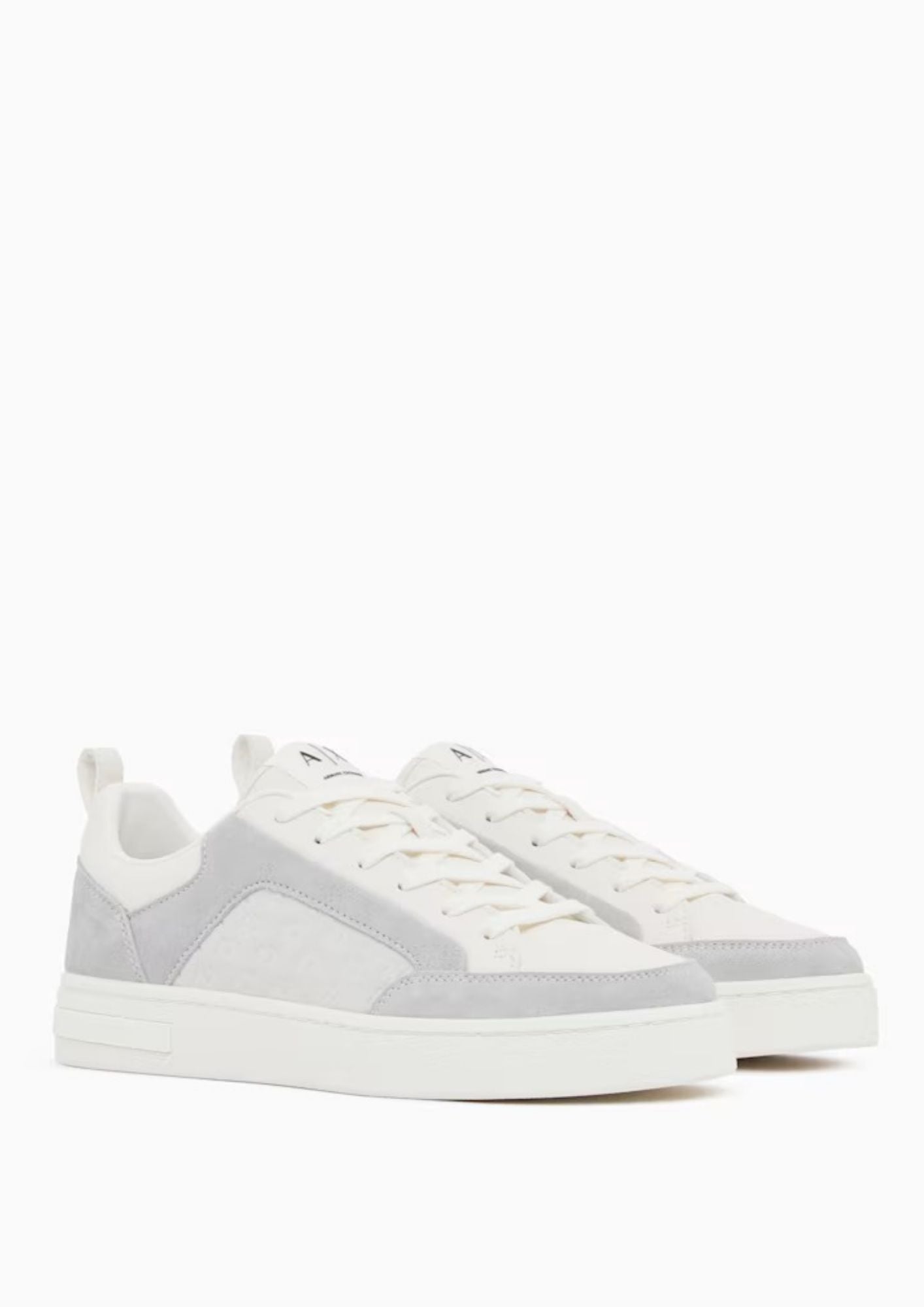 Sneakers in pelle con inserti in camoscio e motivo logo Bianche XM003388 AF27475 U0003 ARMANI EXCHANGE 