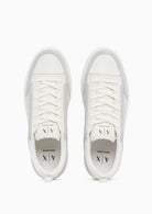 Sneakers in pelle con inserti in camoscio e motivo logo Bianche XM003388 AF27475 U0003 ARMANI EXCHANGE 