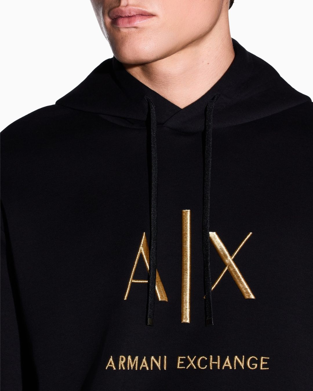 Felpa cotone regular Nero XM003876 AF20150 UC001 ARMANI EXCHANGE 