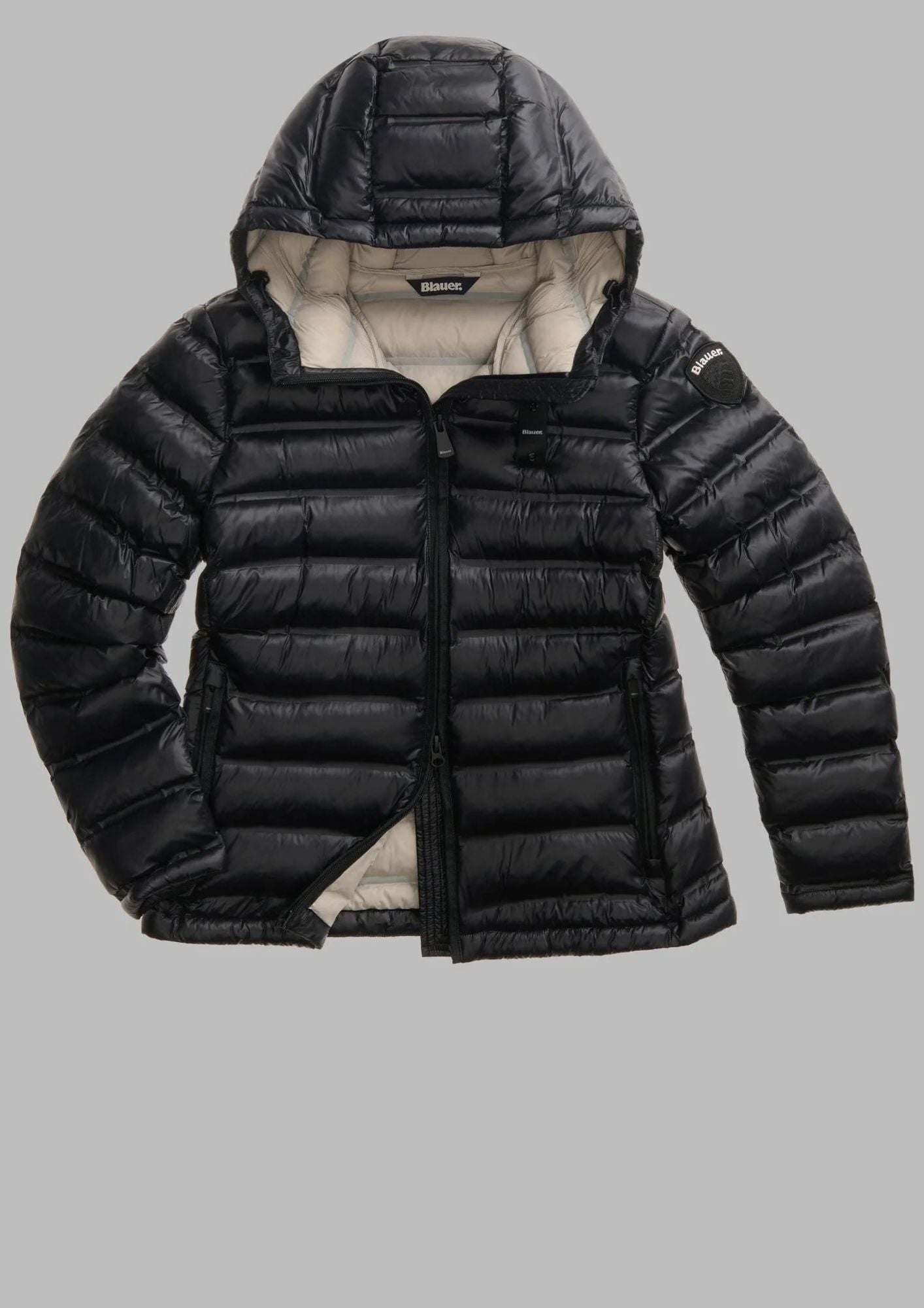 Giubbino Corto Imobbito in Ovatta Termica Ellis Nero Grigio Nebbia BLDC02221 7284 999EB BLAUER 