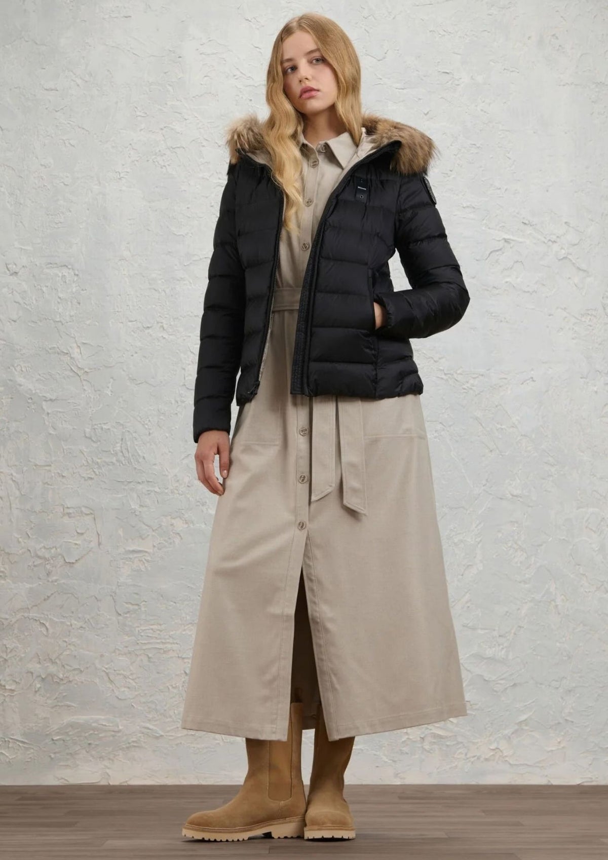 Giubbino Corto Imbottito Piuma Arcadia Nero BLDC03038 6047 999EI BLAUER 