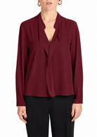 Blusa Donna Elegante con Scollo a V e Drappeggio Burgundi 2105R003200N 29 DIANA GALLESI 