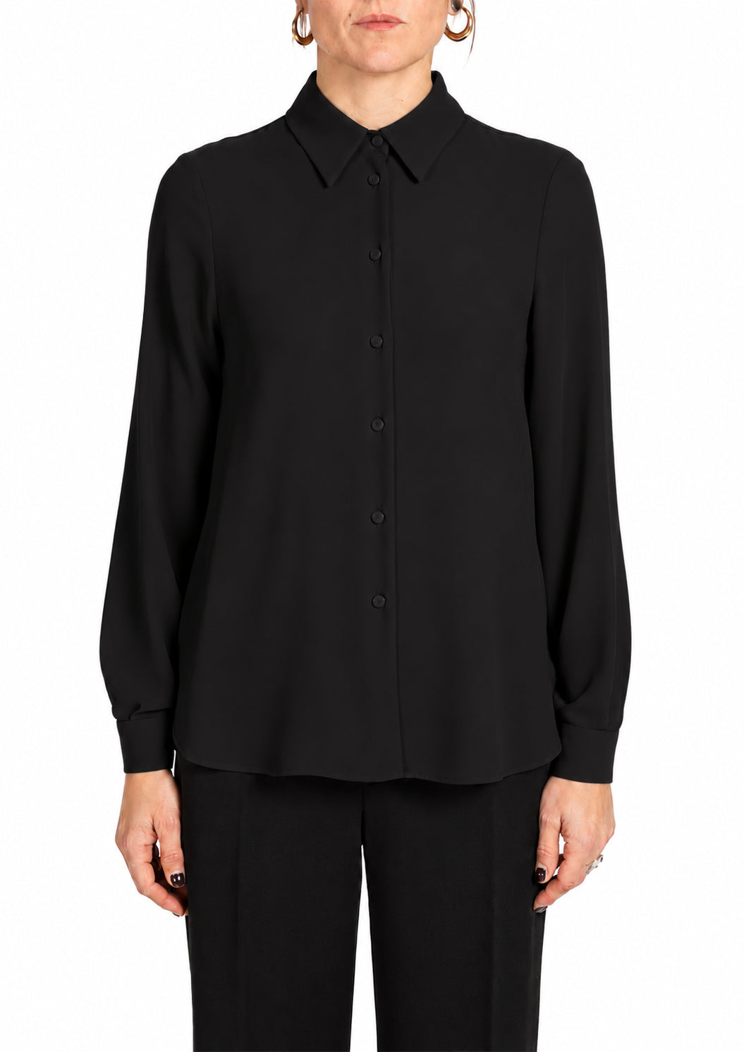 Camicia Donna con Colletto Classico Nero 5032R003196N 33 DIANA GALLESI 