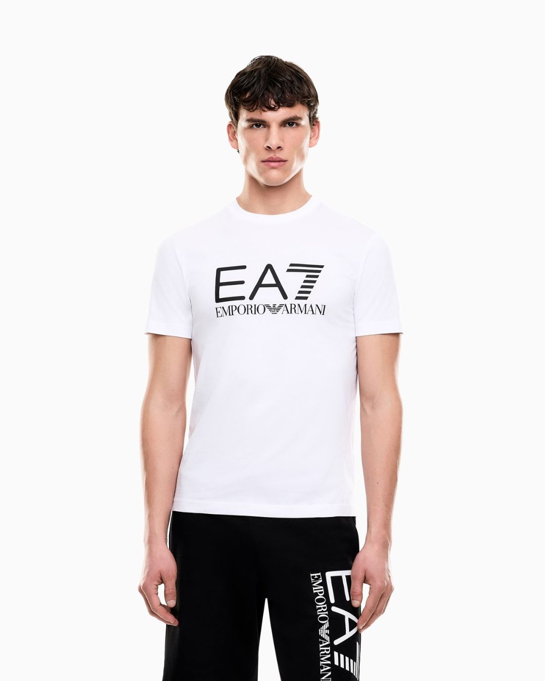 T-shirt Core Identity slim fit in cotone con maxi logo Bianco 7M001412 AF22264 U0002 EA7 EMPORIO ARMANI 