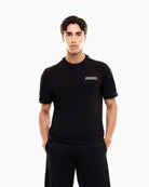 T-shirt Logo Series in cotone con bande sulle spalle Nero 7M002189 AF10373 UC001 EA7 EMPORIO ARMANI 