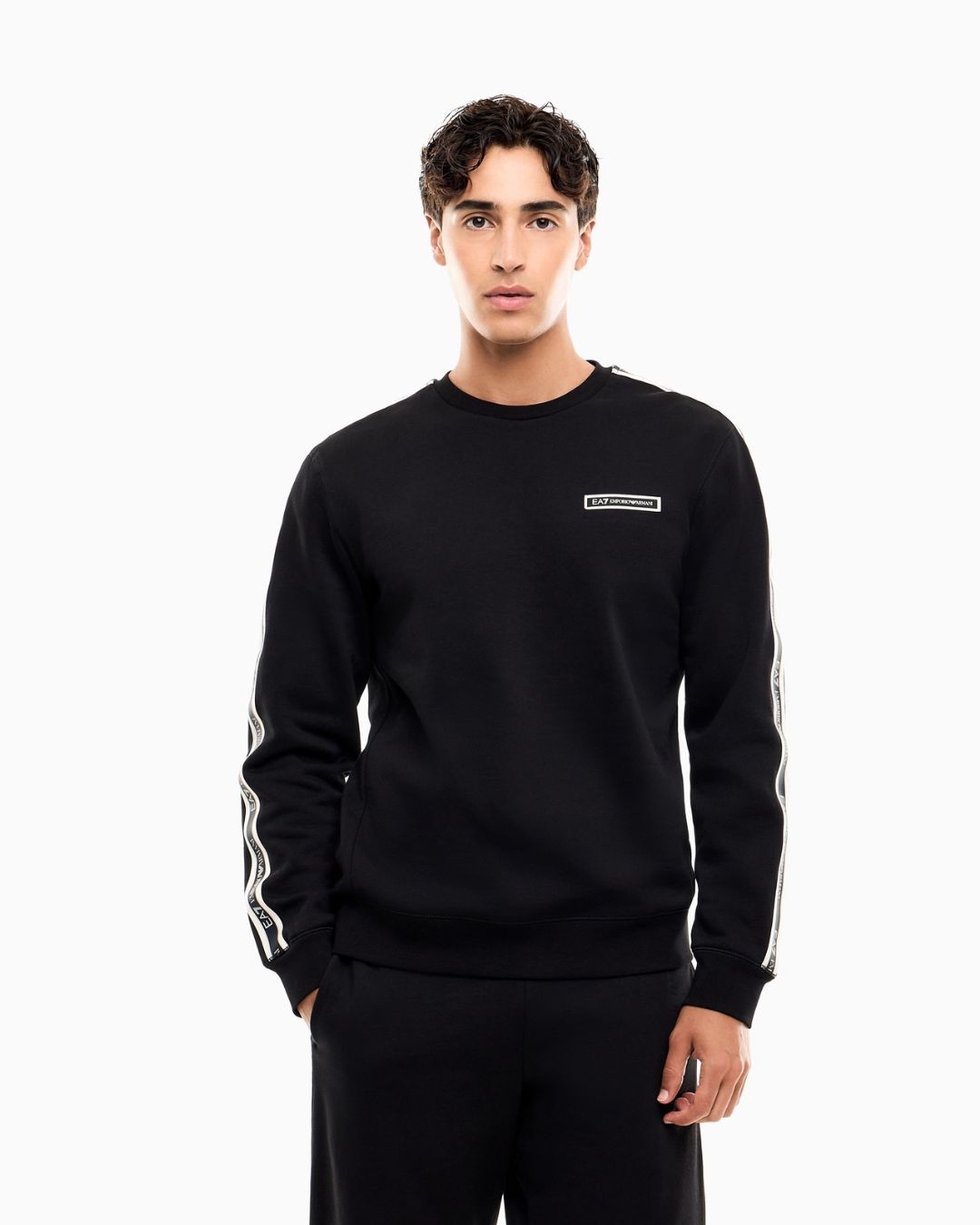 Felpa Logo Series regular in jersey Nero 7M002195 AF10377 UC001 EA7 EMPORIO ARMANI 