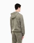 Felpa Logo Series full zip con cappuccio in misto cotone Verde 7M002206 AF12660 F7011 EA7 EMPORIO ARMANI 