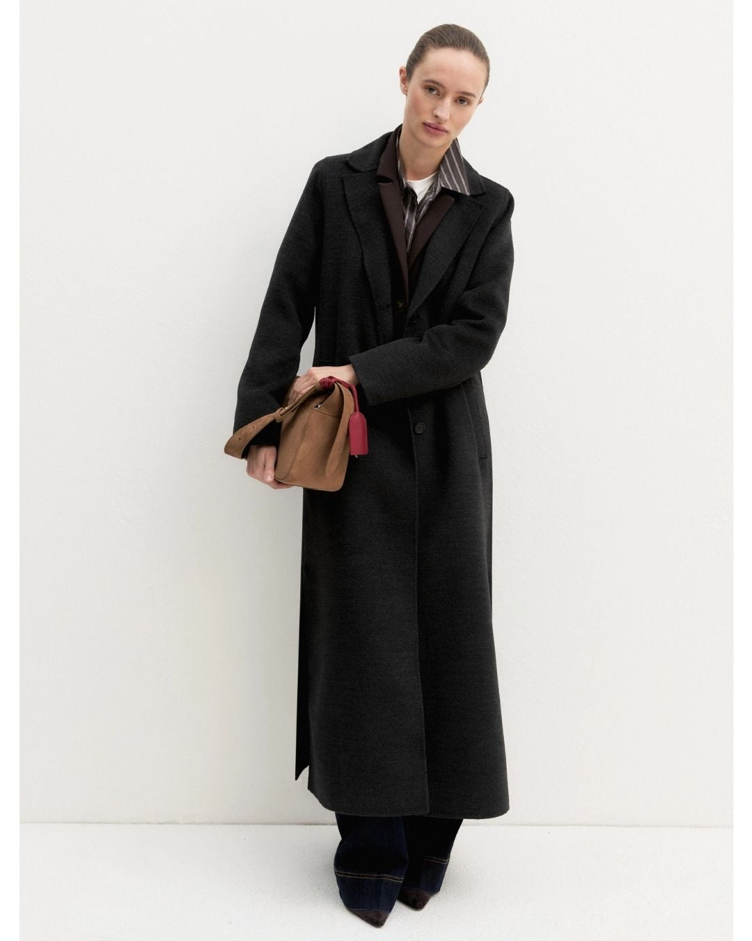 Cappotto lungo in double Emmacciuga Grigio Scuro Melange 2625016031200 011 EMME MARELLA 