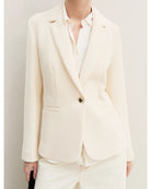 Giacca sfiancata in stuoia stretch Emmaris Bianco Lana 2625046101200 002 EMME MARELLA 