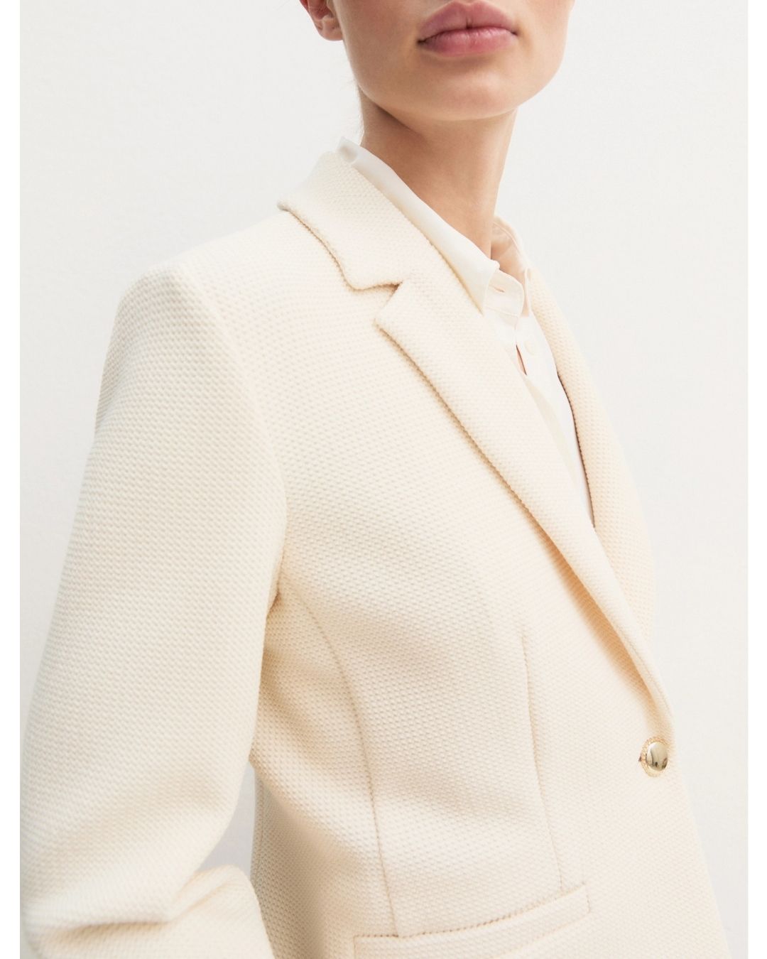 Giacca sfiancata in stuoia stretch Emmaris Bianco Lana 2625046101200 002 EMME MARELLA 