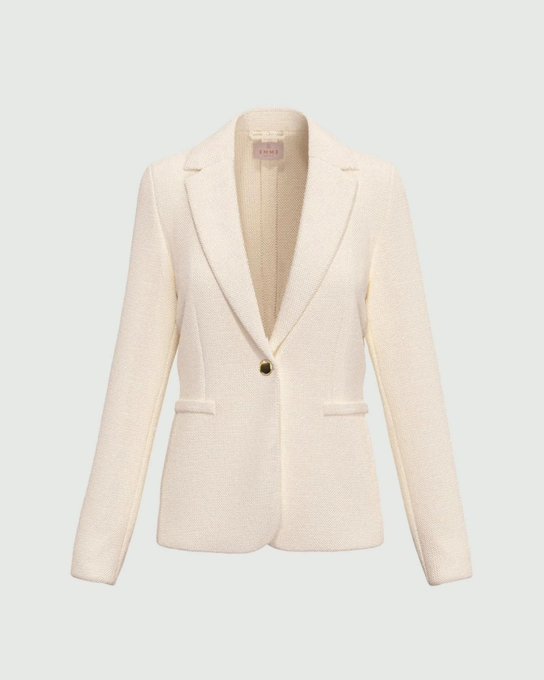 Giacca sfiancata in stuoia stretch Emmaris Bianco Lana 2625046101200 002 EMME MARELLA 