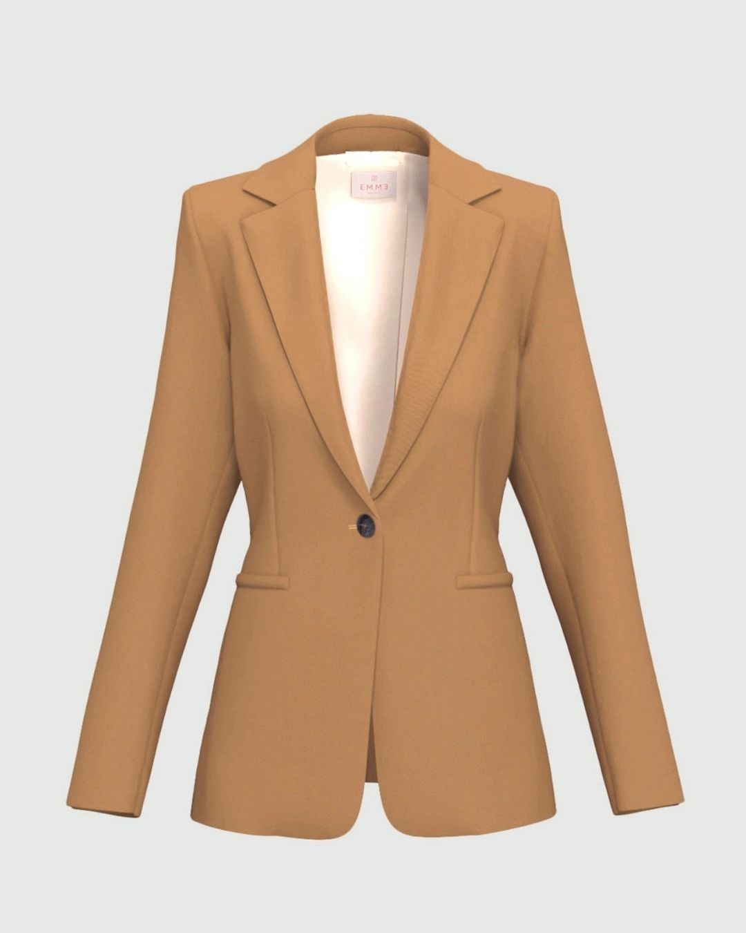 Blazer semiaderente in twill stretch Emmbriosa Cammello 2625046131200 001 EMME MARELLA 