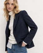 Blazer semiaderente in twill stretch Emmbriose Blu Navy 2625046131200 005 EMME MARELLA 