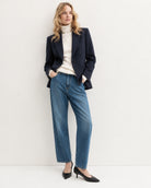 Blazer semiaderente in twill stretch Emmbriose Blu Navy 2625046131200 005 EMME MARELLA 