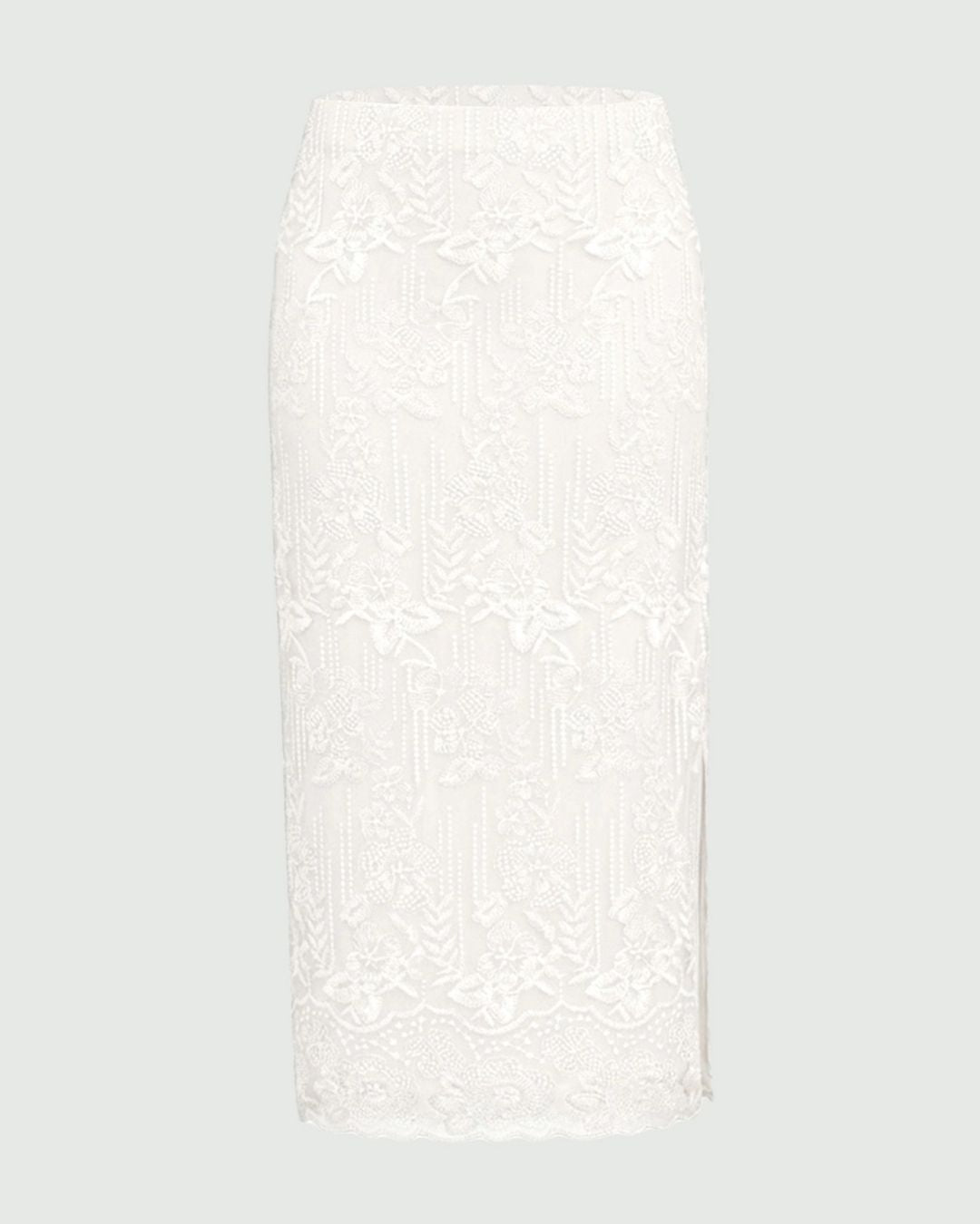 Gonna pencil in tulle ricamato Emmfinanza Bianco lana 2625106014200 001 EMME MARELLA 