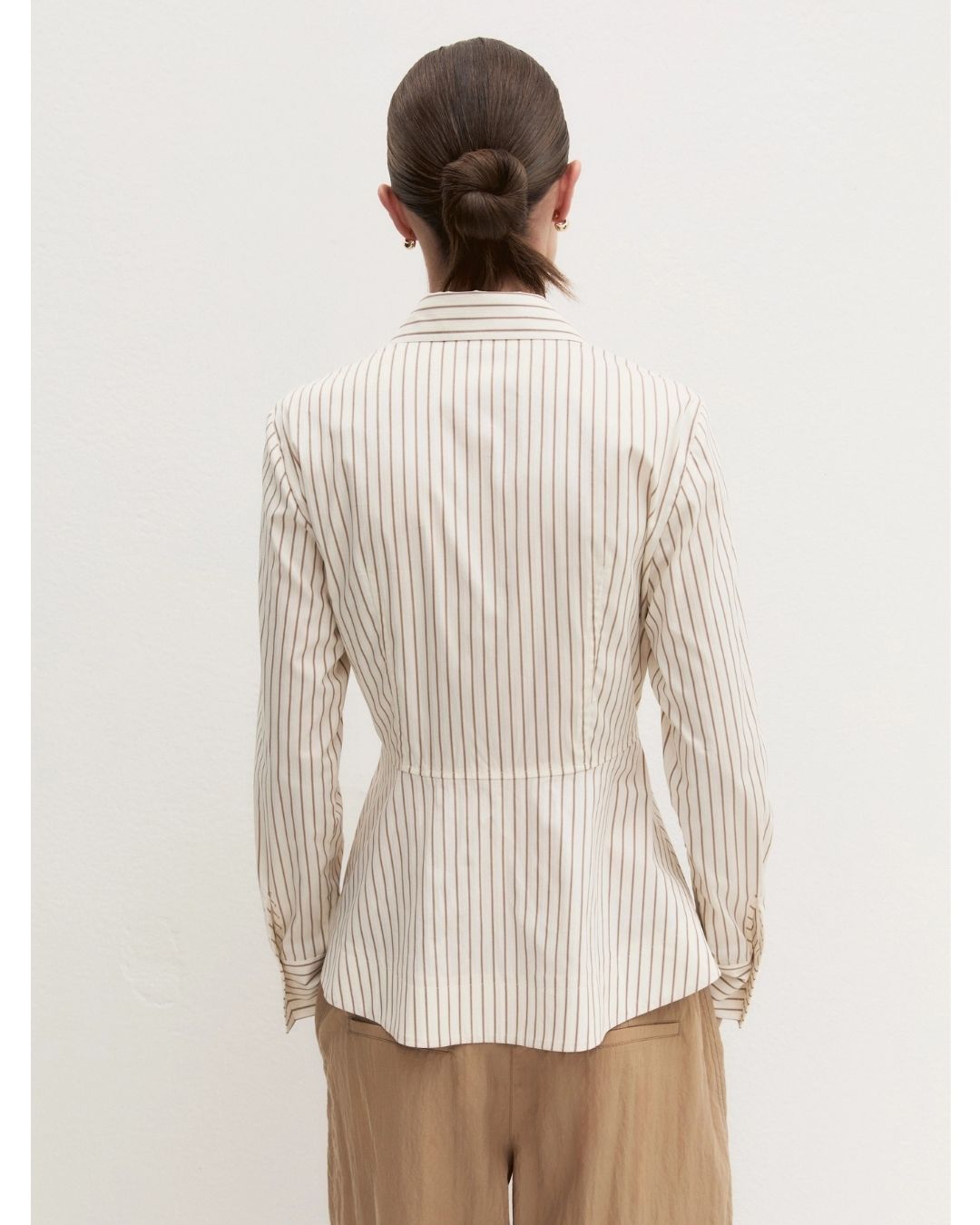 Camicia in popeline con taglio in vita Emmode Bianco lana 2625116014200 001 EMME MARELLA 