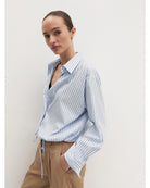 Camicia balloon in popeline stretch Emmchiffon Azzurro 2625116024200 002 EMME MARELLA 