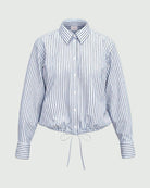 Camicia balloon in popeline stretch Emmchiffon Azzurro 2625116024200 002 EMME MARELLA 