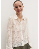 Camicia cropped in tulle ricamato Emmcosetta Bianco lana 2625116044200 001 EMME MARELLA 