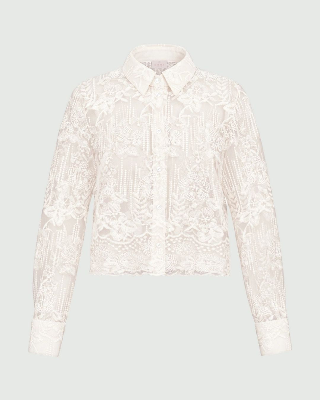 Camicia cropped in tulle ricamato Emmcosetta Bianco lana 2625116044200 001 EMME MARELLA 