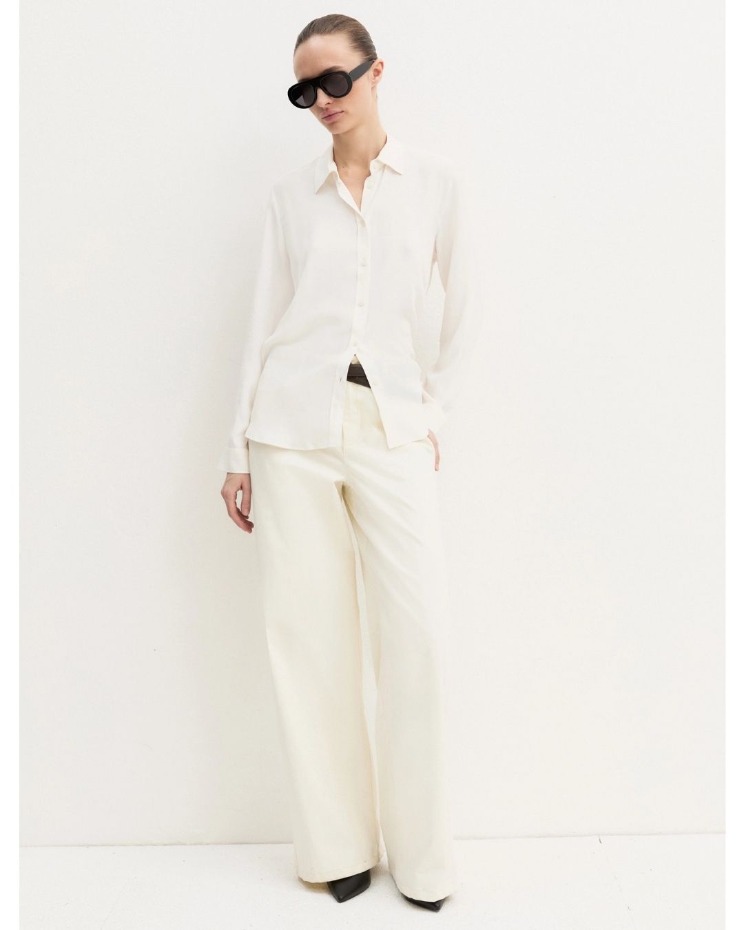 Camicia dritta in misto seta Emmvisone Bianco lana 2625116051200 001 EMME MARELLA 