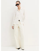 Camicia dritta in misto seta Emmvisone Bianco lana 2625116051200 001 EMME MARELLA 