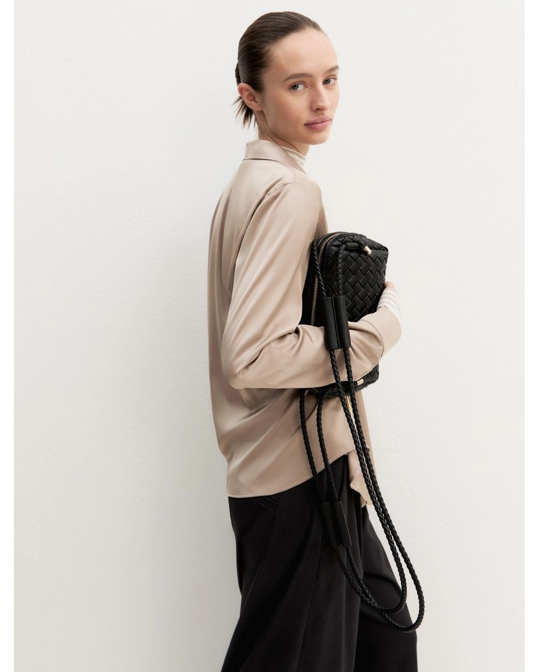 Camicia in raso stretch Emmedro Almond 2625116081200 004 EMME MARELLA 