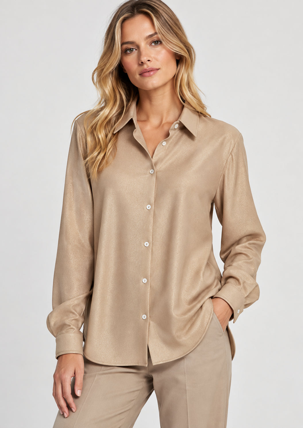 Emme Marella Camicia Donna Emmcertosa Bianco Panna 2625116082200 002 EMME MARELLA 
