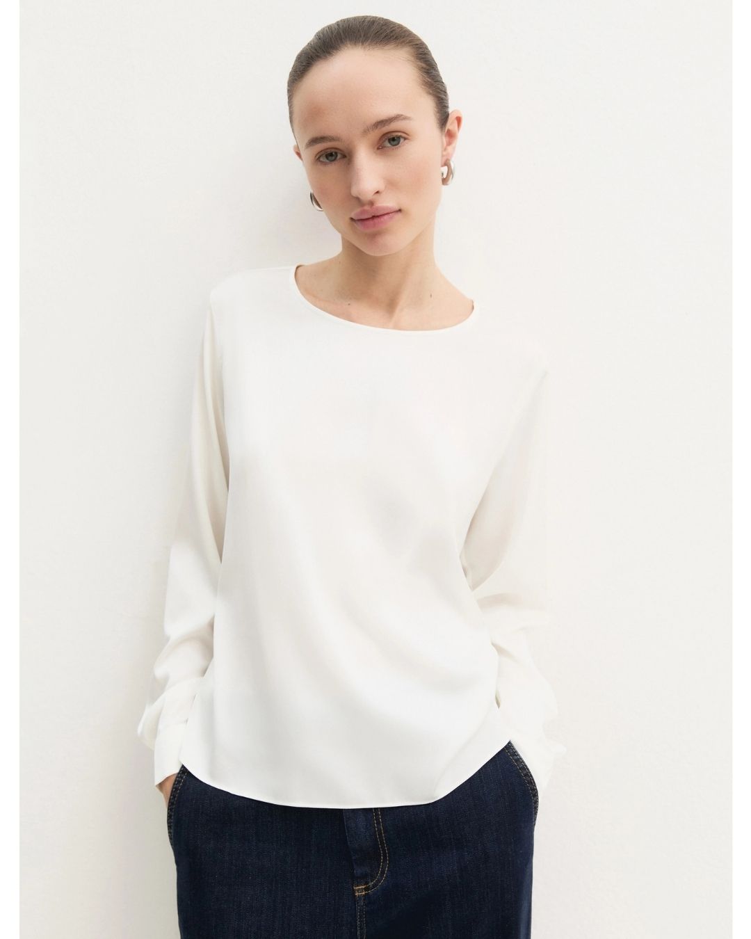 Blusa in raso stretch Emmcursore Avorio 2625116091200 001 EMME MARELLA 