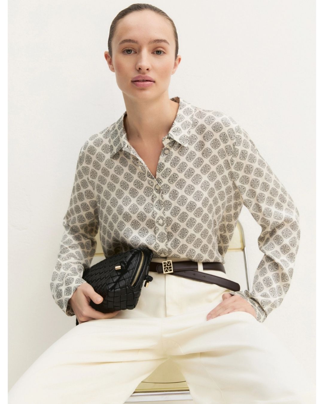 Camicia in raso stampato Emmdenaro Bianco lana 2625116191200 004 EMME MARELLA 