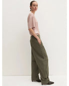 Pantalone fluido in tessuto crinckle Emmcalca Kaki 2625136014200 002 EMME MARELLA 