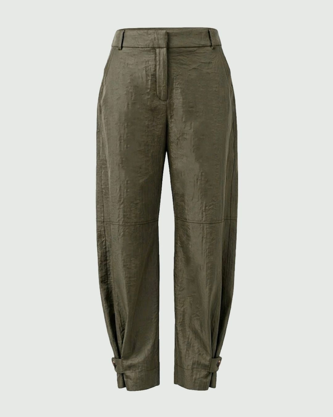 Pantalone fluido in tessuto crinckle Emmcalca Kaki 2625136014200 002 EMME MARELLA 