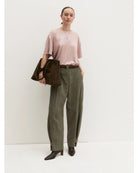 Pantalone fluido in tessuto crinckle Emmcalca Kaki 2625136014200 002 EMME MARELLA 