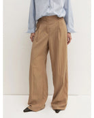 Pantalone wide leg in tessuto crinckle Emmtenace Naturale 2625136024200 001 EMME MARELLA 